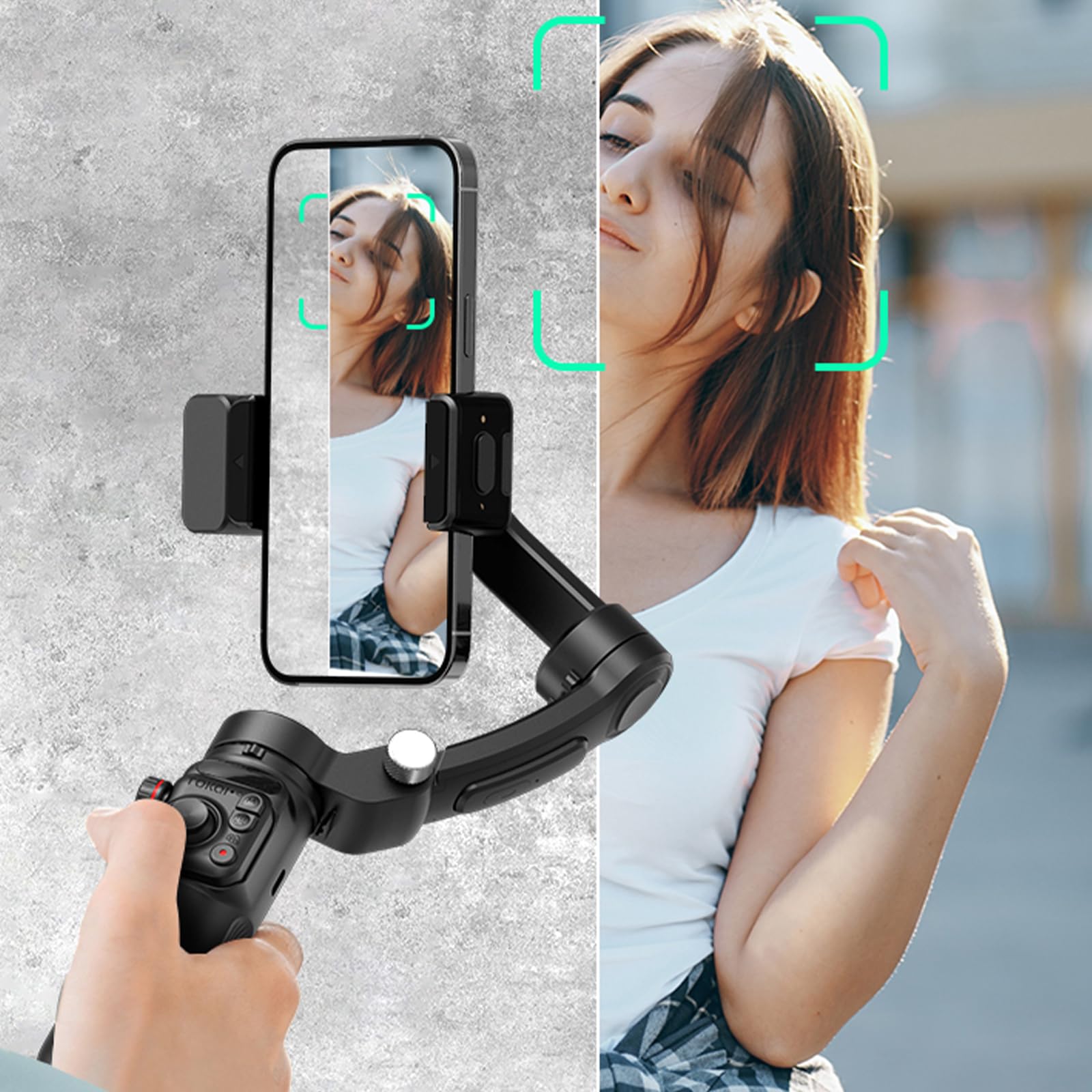 Ortogonale 3Axis Stabilizzazione Gimbals AI Face Trackings Fill Light Lapel Mics per Vlog Video Phone Gimbals Stabilizzatore