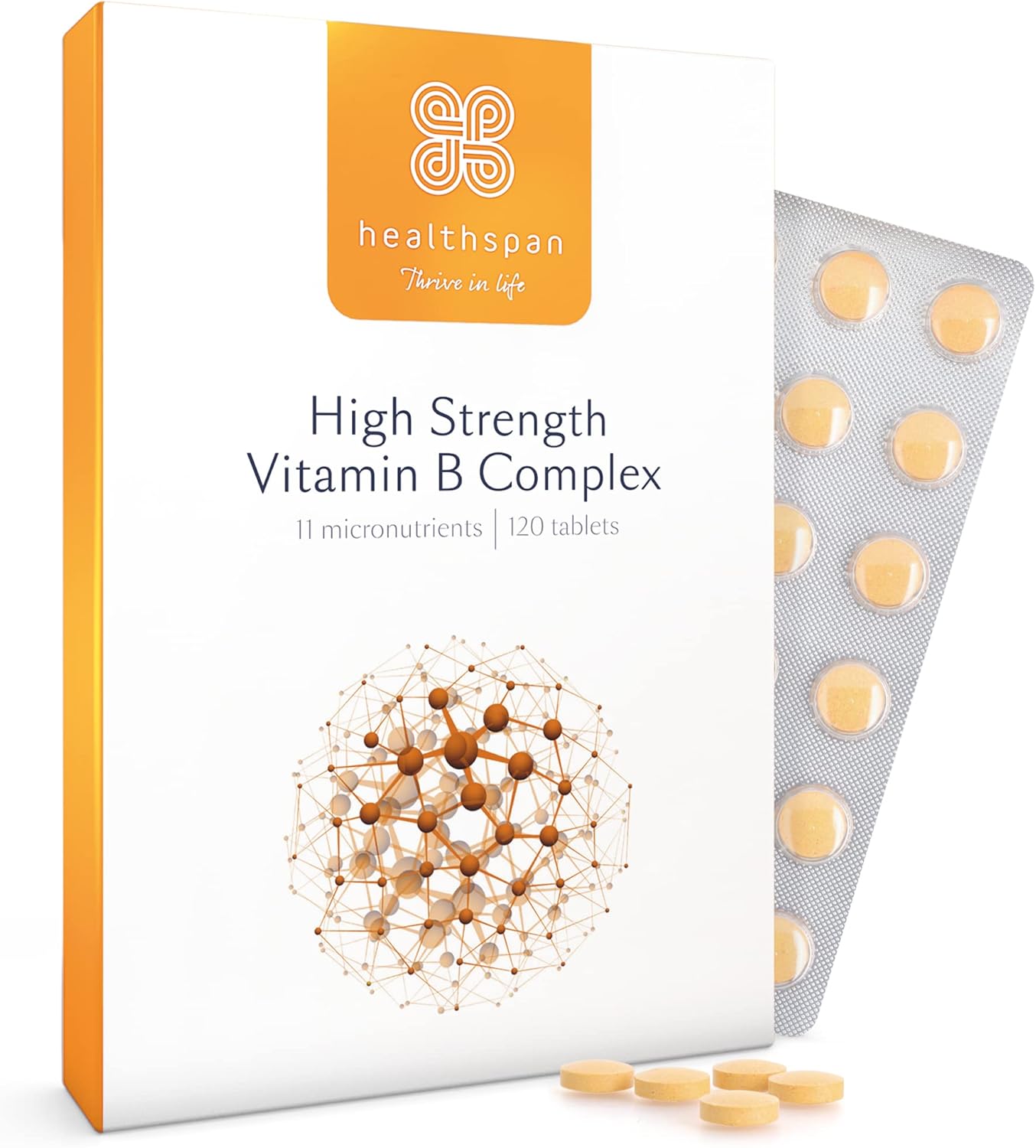 Healthspan High Strength Vitamin B Complex (120 Tablets) High Levels