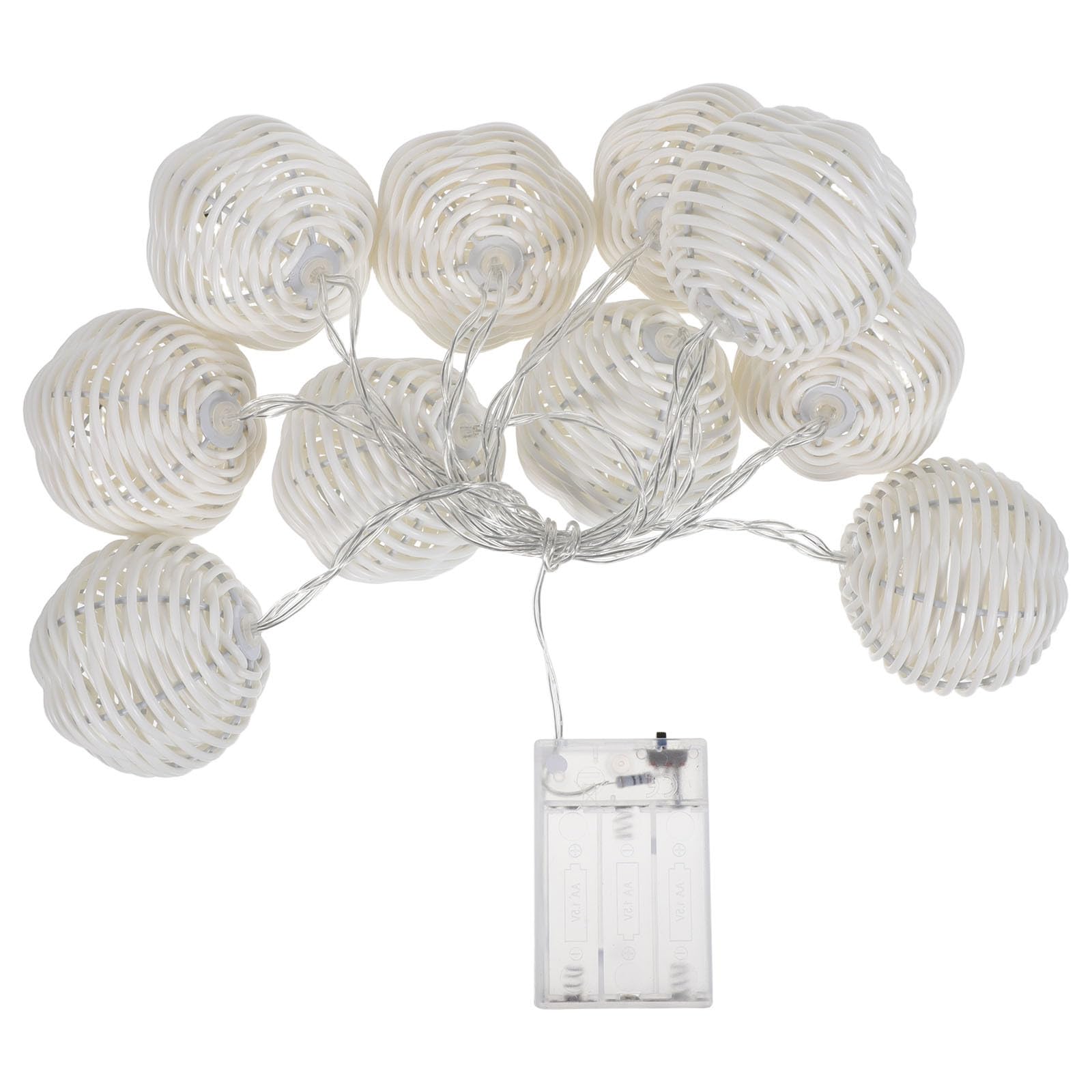 Anneome Dekoracyjne lampki choinkowe: 7,6 stopy/90,6 cala, 10 diod LED, wiszące, rattanowe, kula, lampki choinkowe w stylu boho, do sypialni, ogrodu, patio, pergoli, dekoracji wnętrz