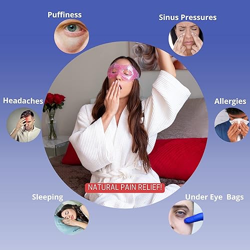 Miniatura 3 de Máscara de gel para ojos con agujeros para los ojos terapia de compresión en frío y caliente, máscara de enfriamiento para ojos hinchados, ojos