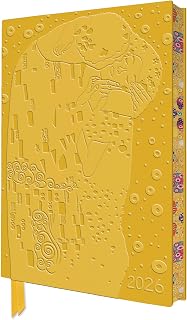 Gustav Klimt: The Kiss 2026 Artisan Art Vegan Leather Diary Planner - Page to View with Notes
