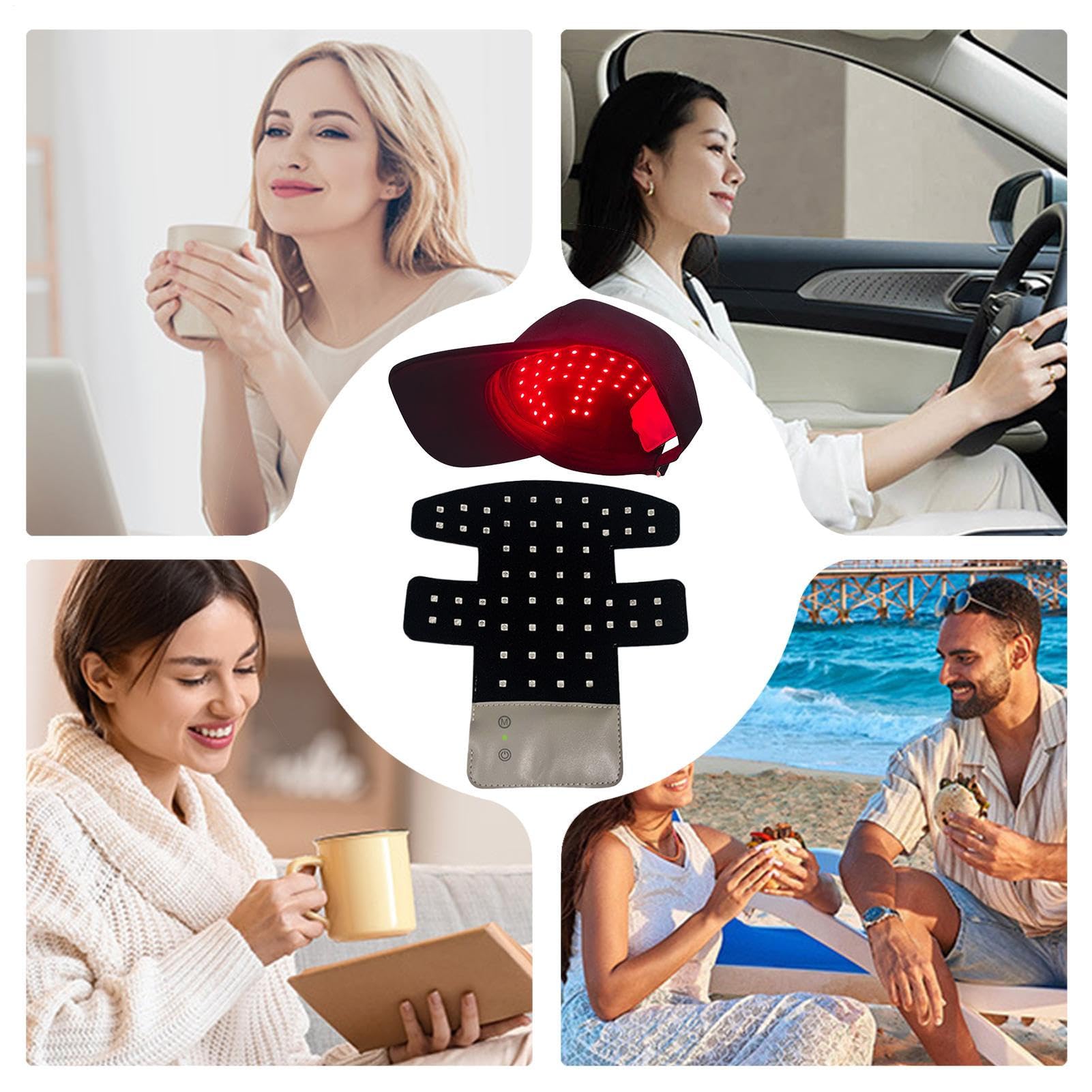 Bonnet de croissance des cheveux LED - Thérapies à lumière rouge pour homme et femme - Pour cuir chevelu infrarouge pour réduire la perte de cheveux et favoriser des cheveux plus épais