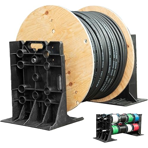 Rack-A-Tiers XL Multi-Purpose Cable Dispenser - Award Winning Electrical Wire Rack, Wire Spool Caddy (11470)