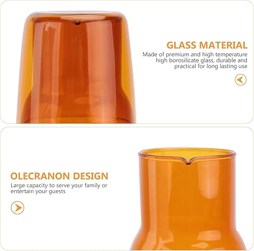 Miniatura 5 de Cabilock Juego de botellas de agua de hotel, jarra de vaso de vidrio de gran capacidad, vidrio de borosilicato, herramientas esenciales para beber