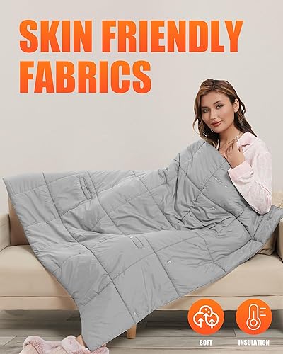 Miniatura 7 de Manta térmica a pilas - Manta térmica eléctrica USB de 7.4 V, manta térmica inalámbrica portátil para exteriores