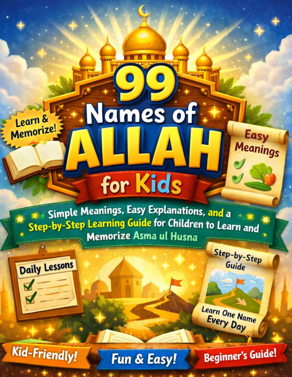 99 Names of Allah for Kids: Simple Meanings, Easy Explanations, and a Step-by-Step Learning Guide for Children to Learn and Memorize Asma ul Husna