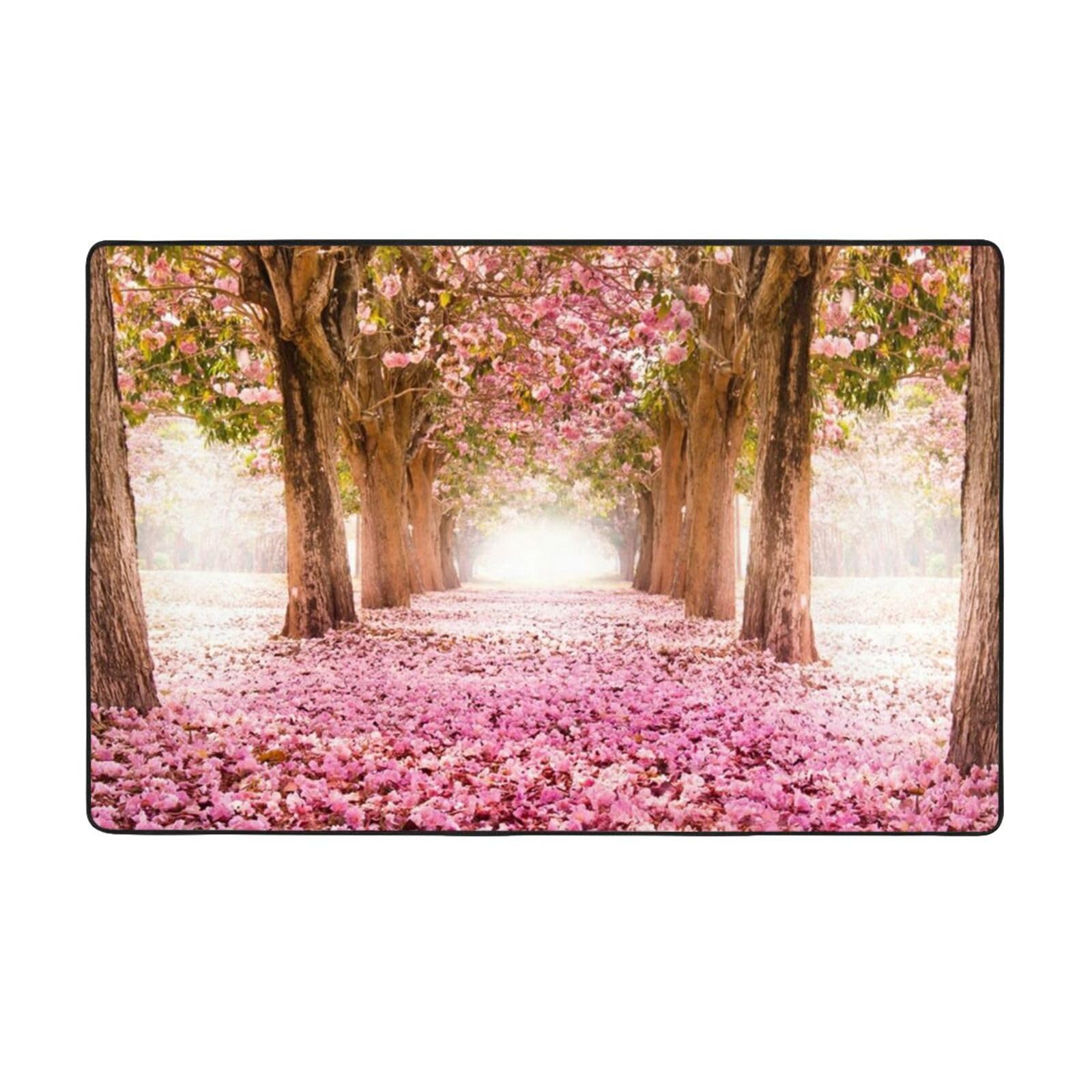 Tapis de fleurs roses doux pour décorer grand salon