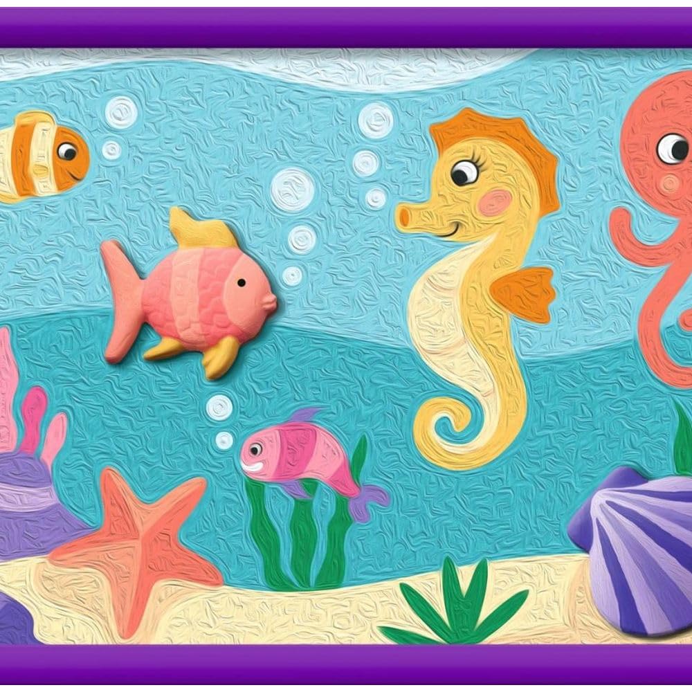Ravensburger - CreArt D Series - Seahorse with 3D Plaster | Paint by Numbers | Paint Kit | Measures 20 x 26.50 | Children's Games 9 Years | Gift Ideas | Gift Child 9 Years