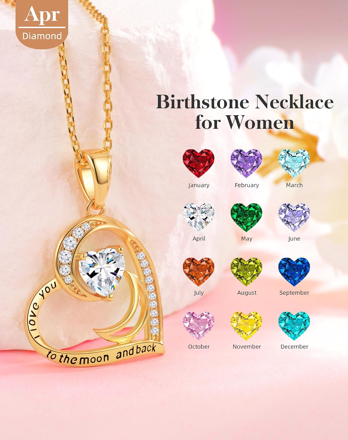 Heart Gold Necklace for Women Birthday Gifts for wife Jewelry for Wife Necklace for Girlfriend Mom Daughter Gold Jewelry for Women