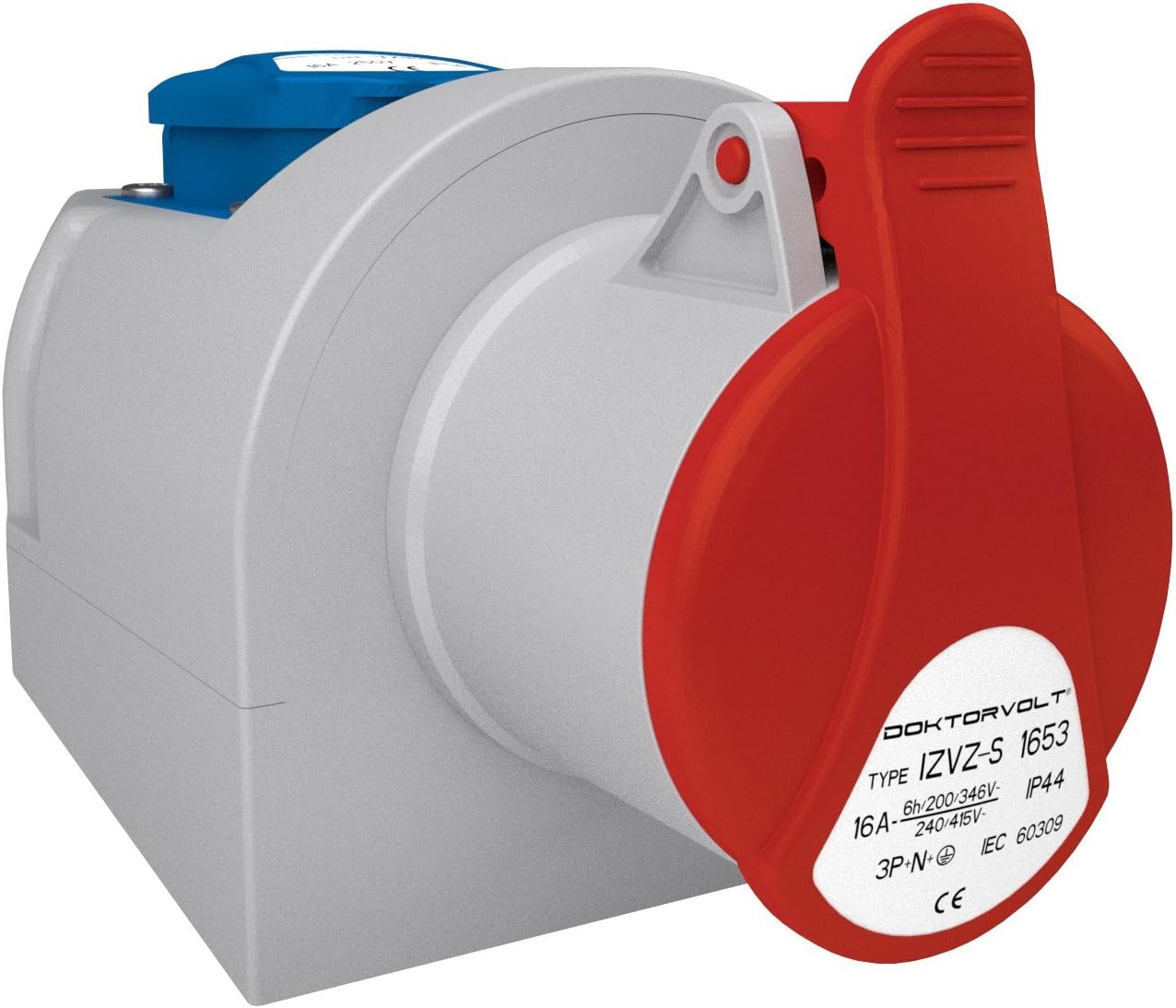 Starkstrom CEE-adapter, 32 A naar 16 A, 2 x CEE stopcontact, 230 V, 16