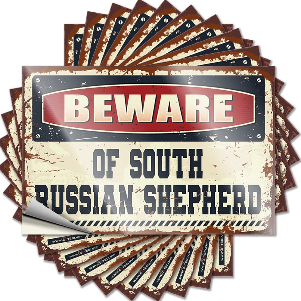 Quote Room Stuff Durable Vinyl - Beware of South Russian Shepherd Hard for Darts Use(12X18CM)