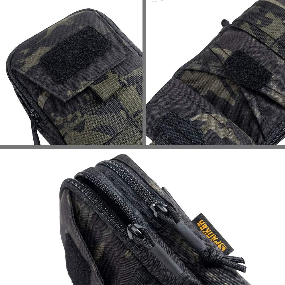 EXCELLENT ELITE SPANKER Tactical Molle EDC Pouch Nylon Belt Waist Bag Camping Hiking Organizer with Cellphone Holster for iPhone 12Pro 12 11ProMax XsMax XR XS X 8Plus 8 7 6 Samsung Galaxy Note 9 S9