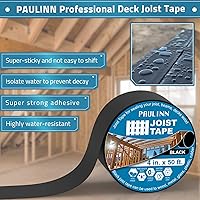 Vista 2 de PAULINN Cinta de viguetas de cubierta para cubierta de 4 x 50 pies, cinta intermitente de butilo para proteger vigas de cubierta de vigas de madera