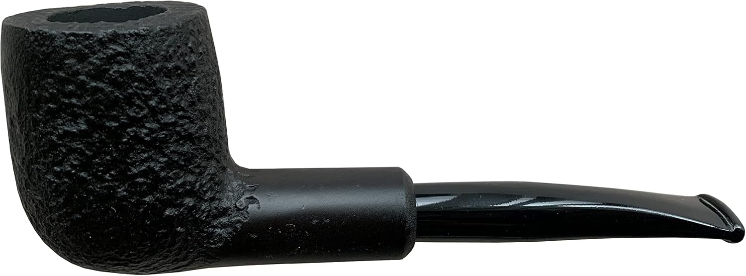 Black Sandblast Straight Billiard Classic Briar Pipe Acrylic Stem