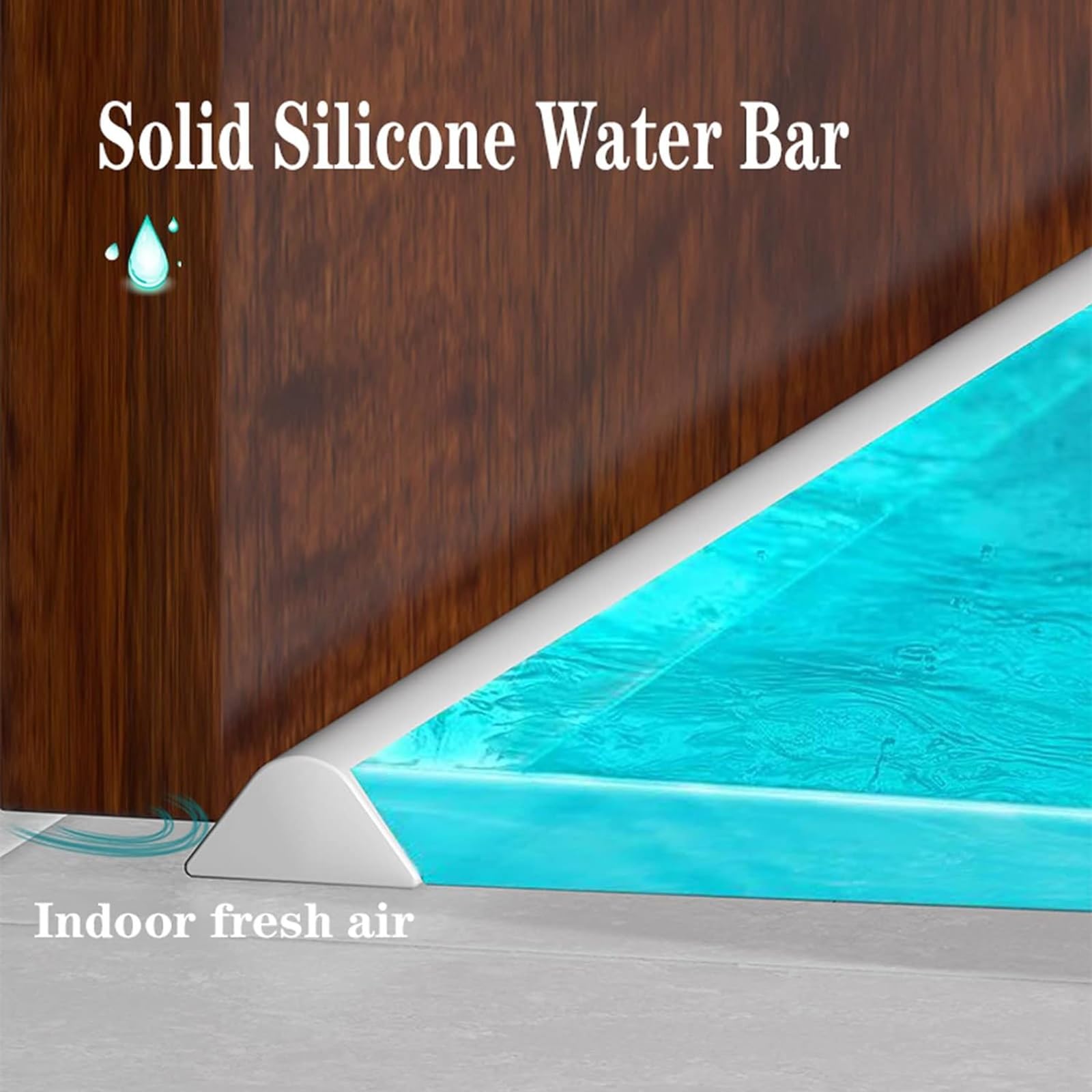 Striscia impermeabile per bagno, Striscia autoadesiva per bagno Striscia blocca acqua con nastro sigillante, Tappo acqua pieghevole, Striscia sigillante per doccia ( Color : Clear , Size : 260CM )