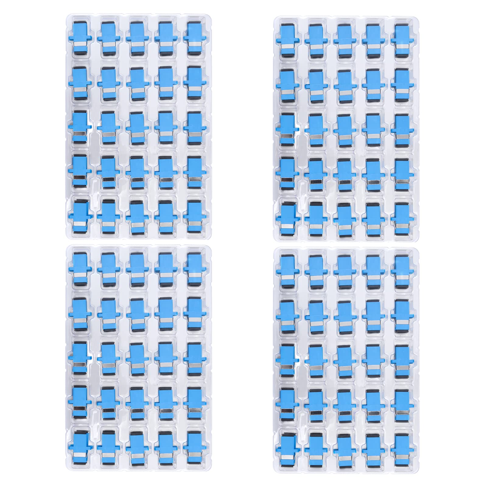 100 pcs SC Fiber Optical Coupler SC Singlemode (SM) Simplex Fiber Optic Adapter SC Female to SC Female UPC Simplex Single Mode Network Internet Connector Adapter