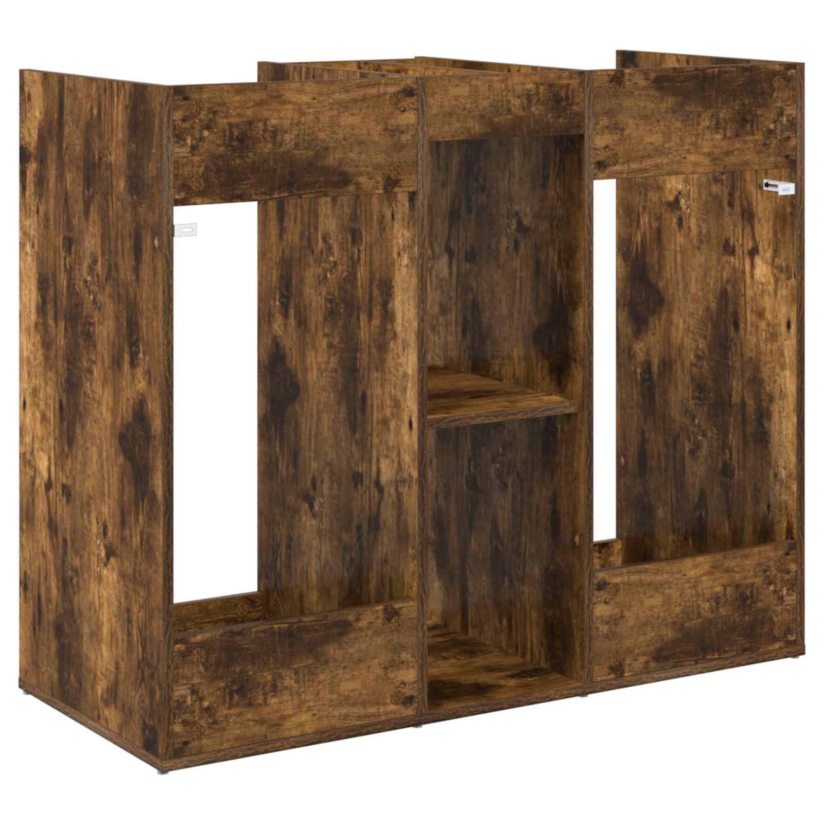 Gecheer Golf Schrank, Holz Schrank für Golfzubehör mit Regalen 102 x 45 x 85,5 cm in Geräucherte Eiche für Garage oder Wohnraum