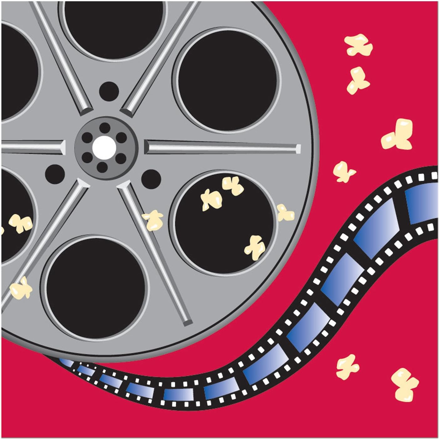16-Count Paper Lunch Napkins, Reel Hollywood Movie Reel