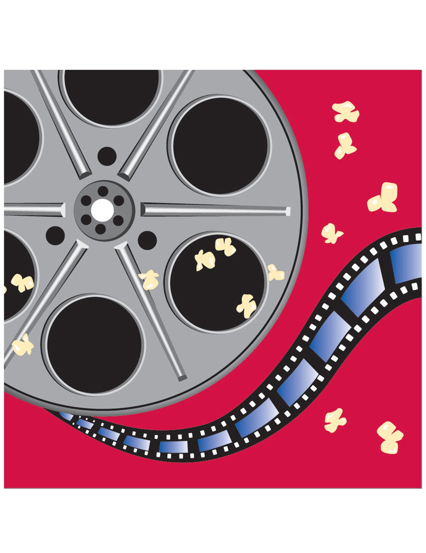 16-Count Paper Lunch Napkins, Reel Hollywood Movie Reel