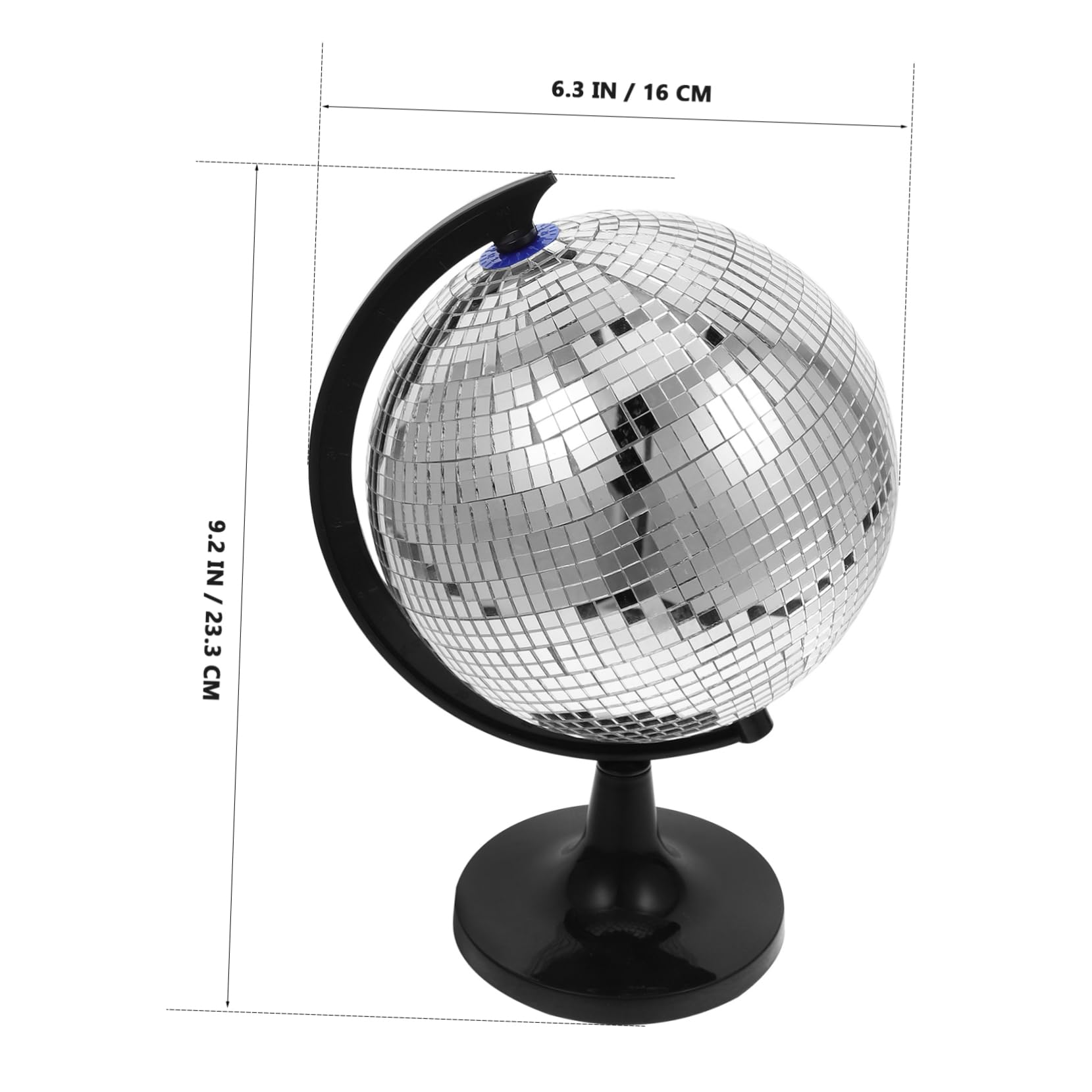 BIUDECO Reflective Globe Desk Ornament with Spinning Disco Ball Effect