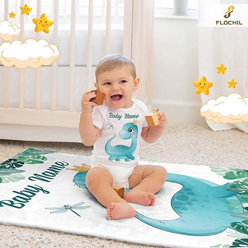 Miniatura 4 de FLOCHIL Manta de bebé personalizada para niños, manta de bebé personalizada con nombre, manta de bebé personalizada de elefantes, regalo para bebé,