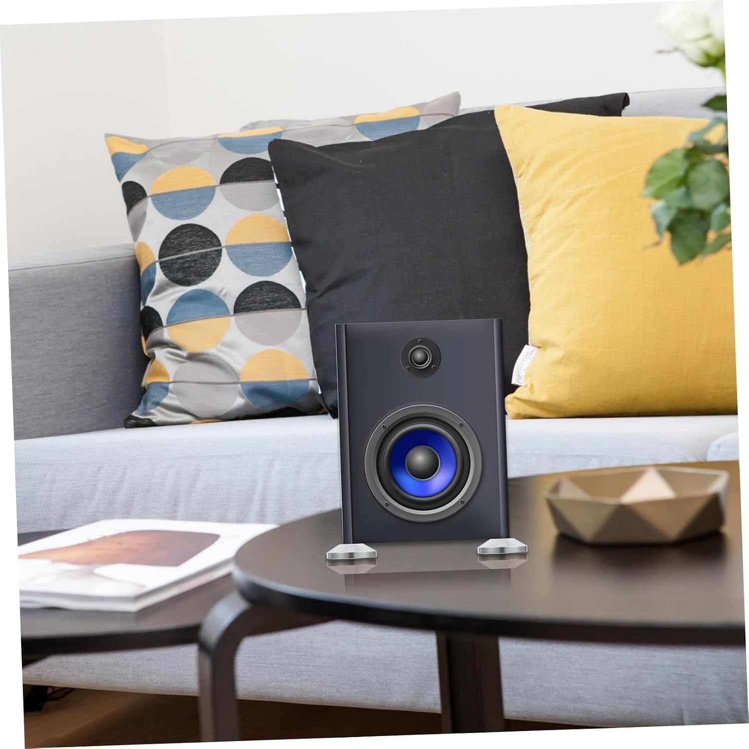Vaguelly Protect Your Furniture Speaker Shockproof Pads Speaker Base Silver Heavy Duty Isolation Stand Feet
