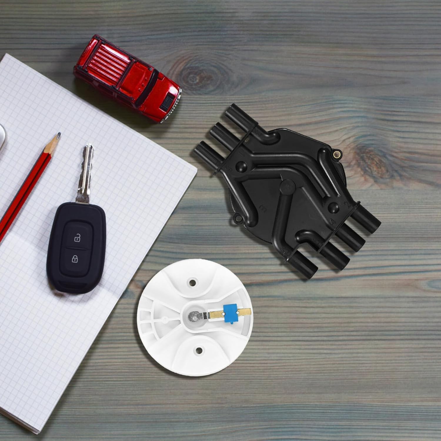 1set Heavy Duty Ignition Distributor Cap and Rotor Kit Replacement for Blazer Engine Performance Improves Efficiency Construction