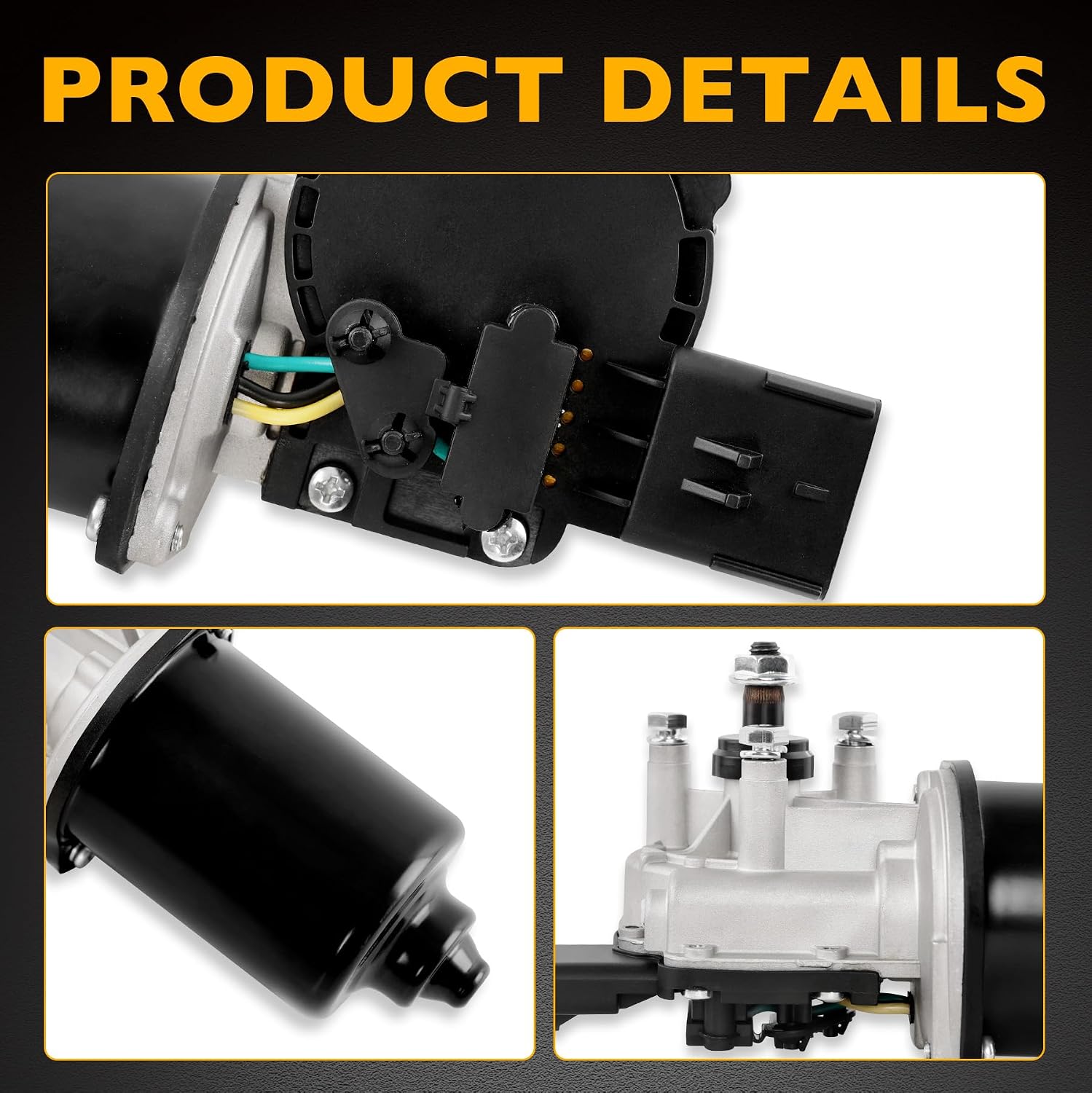 Front Windshield Wiper Motor Compatible with Jeep Wrangler Sport Utility 2007-2017, 2018 Wrangler JK, 5-Pin Plug, Wiper Motor Replace# 40458 55077859AB