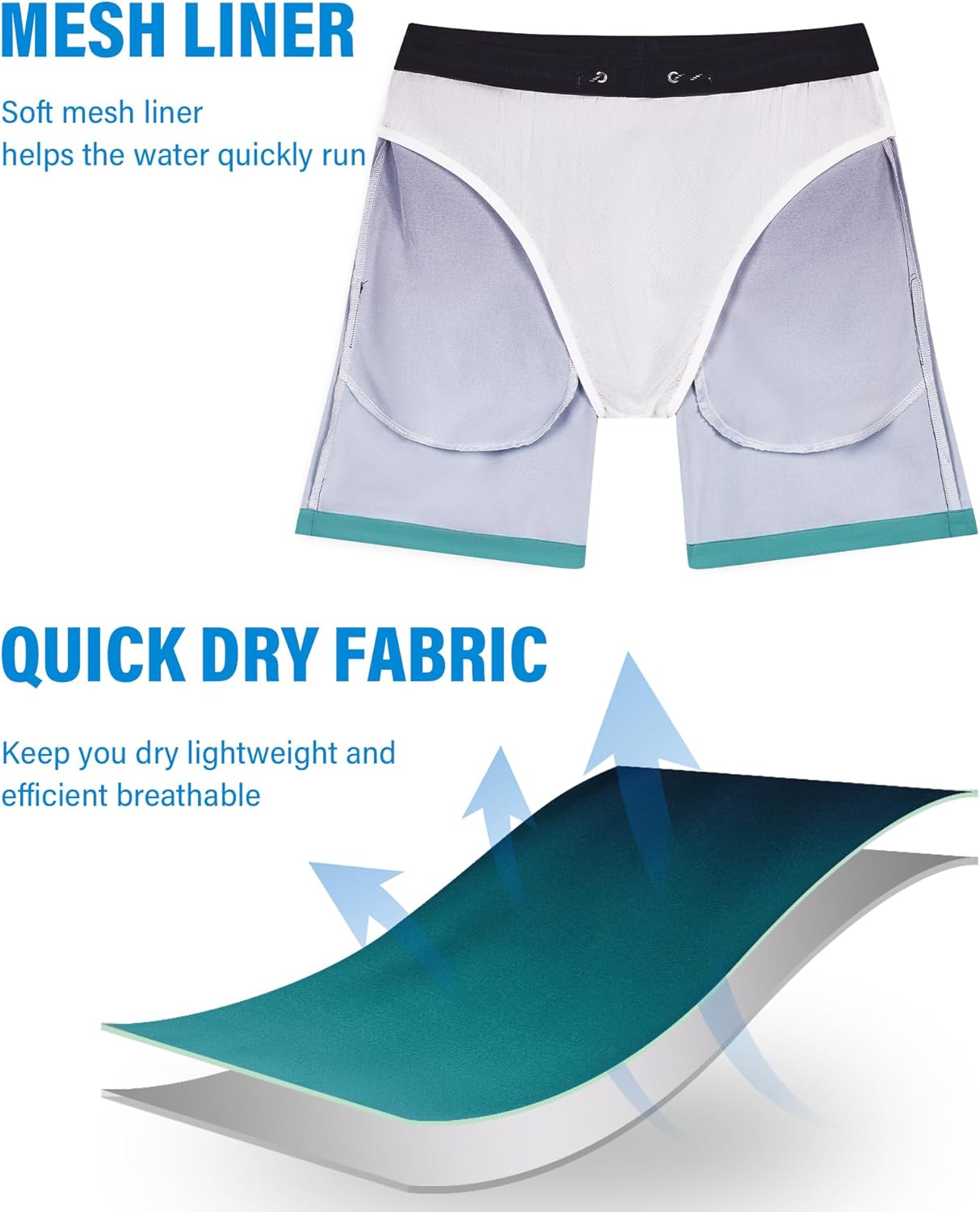 7inch Mens Swim Trunks: with Mesh Liner Pockets Drawstring Quick Dry Stretch Lined Funny Beach Swimming Pool Surf - Image 4