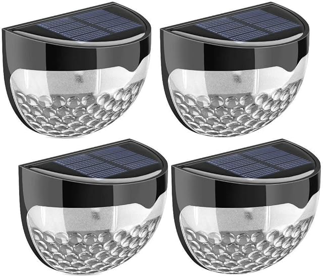 GloBrite Solar Fence Lights | Decorative Garden Light | Outdoor Wall Light are Led, Wireless, Waterproof, Home Décor | Perfect for Railing Fence, Deck, Step Yard Patio, Pathway, Stairs (Pack of 4)