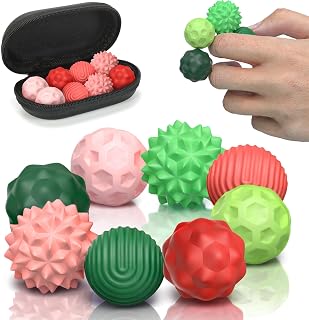 Magnetic Sensory Balls Fidget Toys - 8pcs Attraction Balls with Textures Silicone Shell for Adults,Stress Relief Toy for Autism Anxiety,Desk Fidget Toys,Stocking Stuffers for Teens Womens Gifts