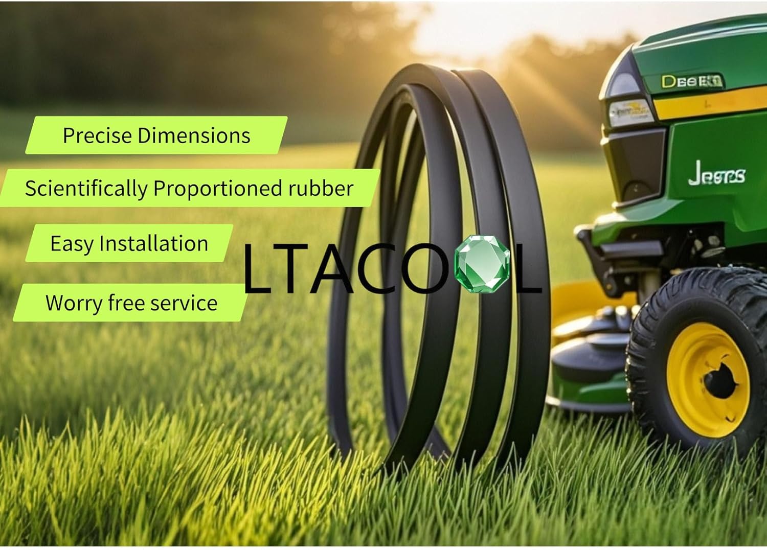 Lawn Mower Deck Belt 5/8" x 179 1/8" for JD TCU29454