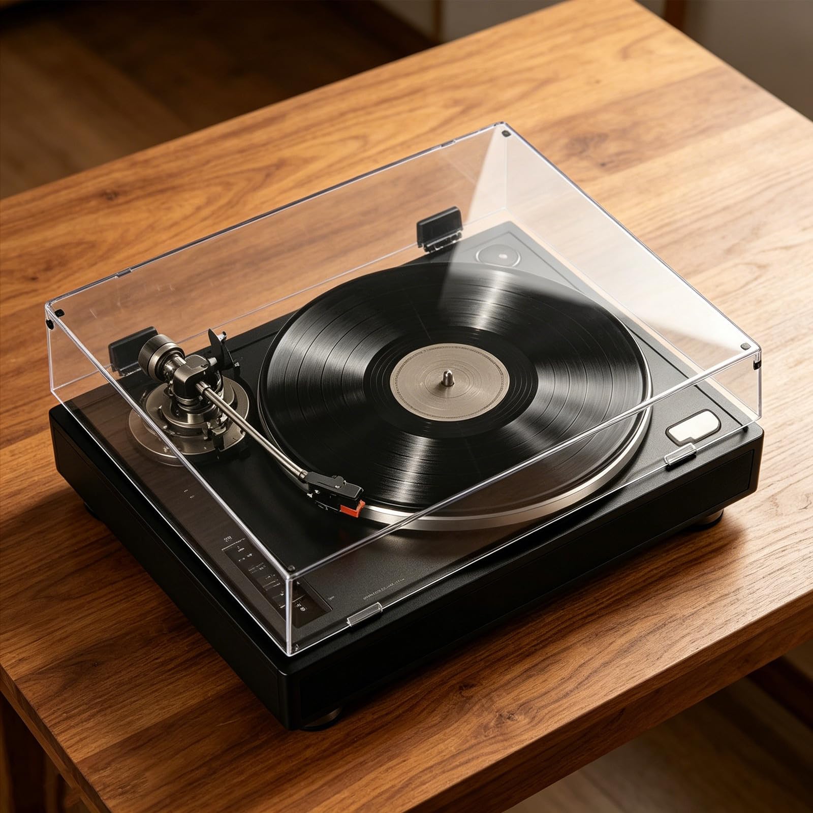 TOYANDONA Cubierta Protectora de Polvo para Tocadiscos de Acrílico Transparente, Desmontable y Cuadrada, Diseño Minimalista para Tocadiscos y Giradiscos Estéreo
