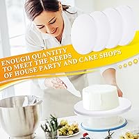Vista 2 de Bokon Paquete de 50 tambores redondos para tartas, base de cartón corrugado de 12 pulgada de grosor, círculo resistente para bodas, cumpleaños, baby