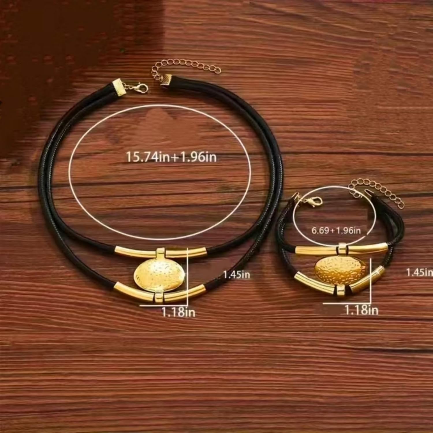 Necklace Vintage Collarbone Chain Black Double Layer Adjustable Gold or Silver Tone Unisex Jewelry - Image 8