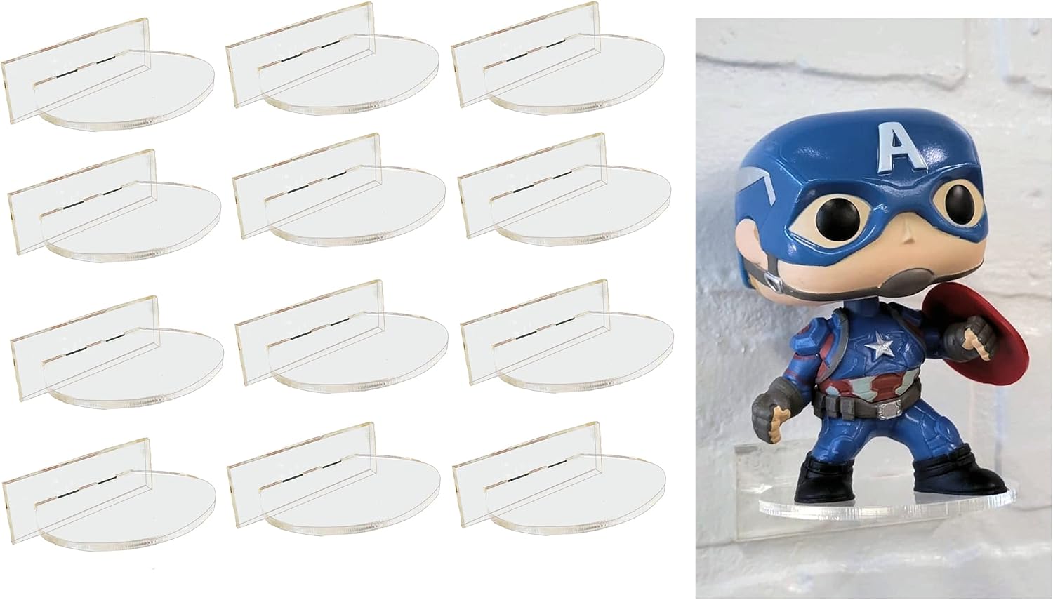 Clear Plexiglass Wall Stand, Stick On, Single Shelf No