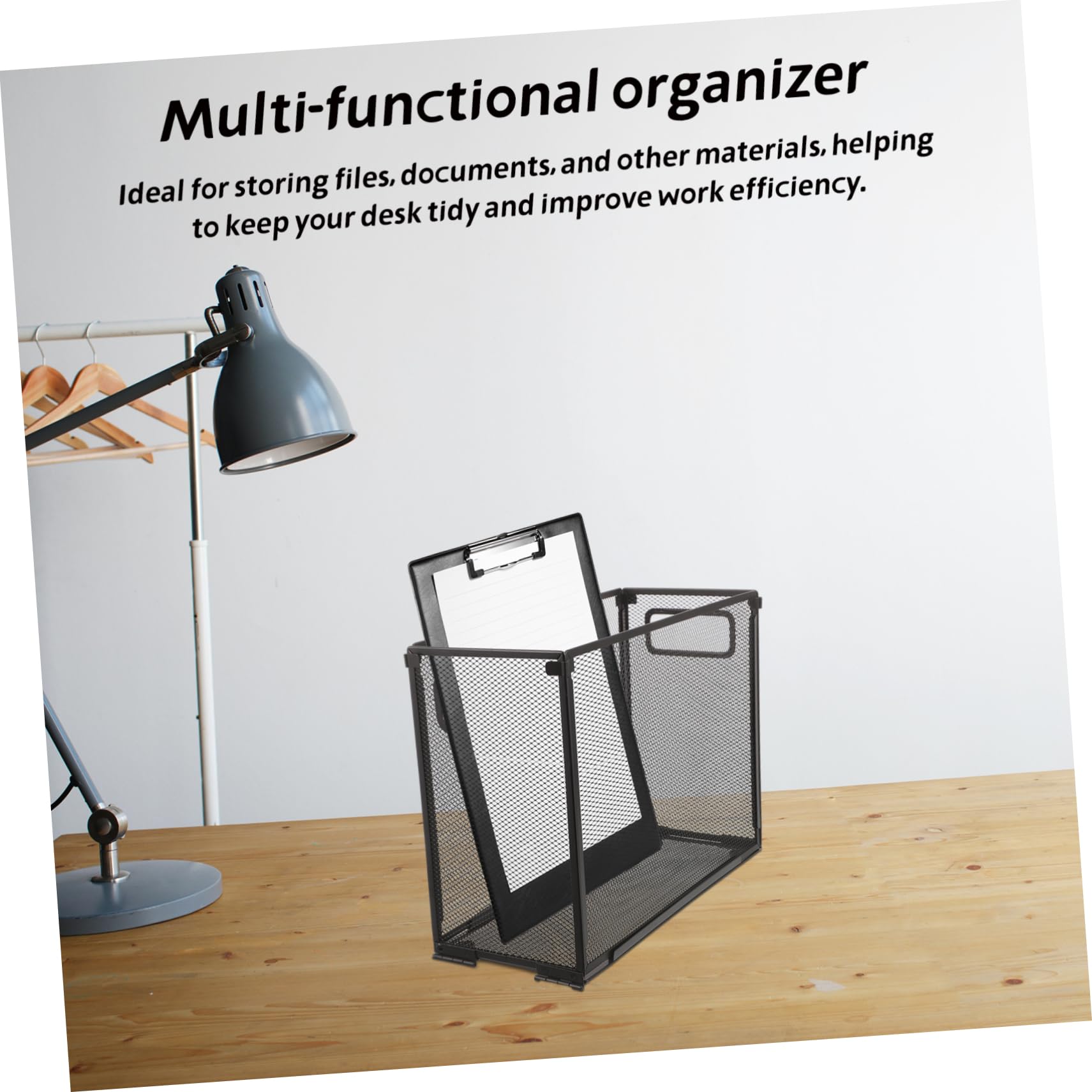 Artibetter Organizzatore File in Acciaio Inox Pieghevole Portadocumenti da Scrivania Scomparti Multipli Salvaspazio per Ufficio Scuola Casa