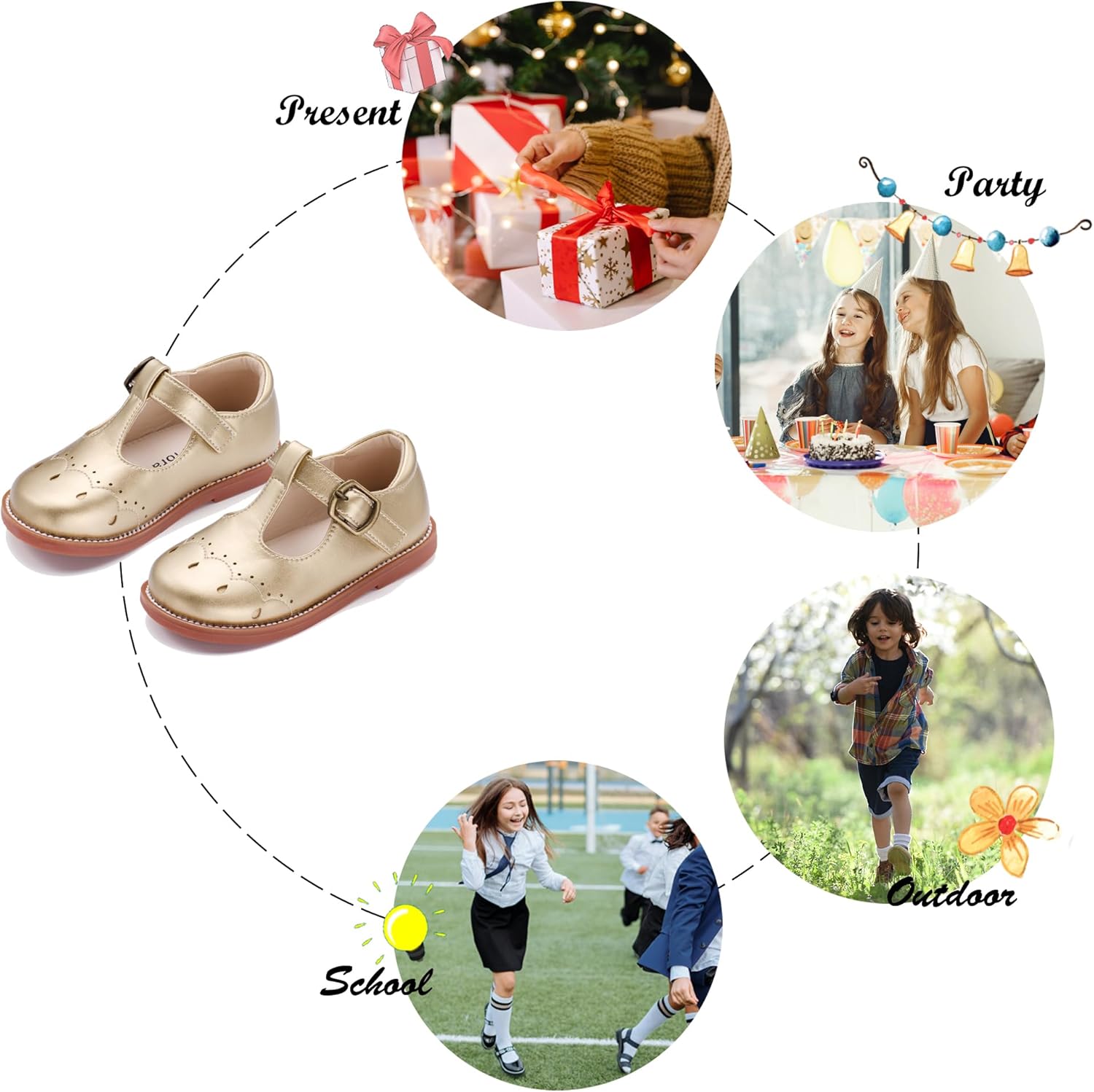 Felix & Flora Toddler Girl Mary Jane Dress Shoes - School Oxford Flats for Girl Party Shoes. - Image 6