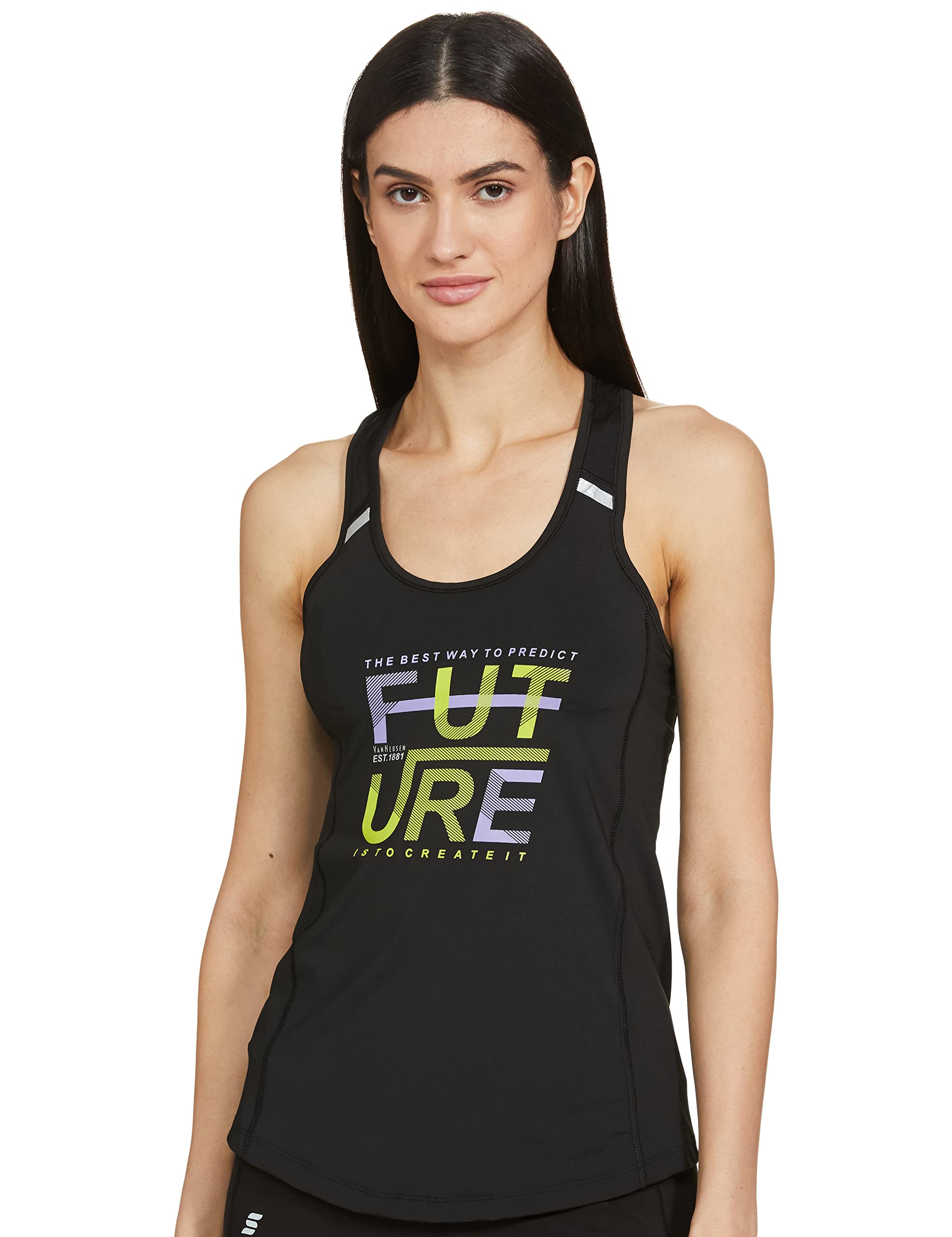 Van Heusen Proactive Women Racerback Relaxed Fit Tank Relaxed Fit Top - Polyamide Spandex - Mesh Panel, Super Stretchable, Round Neck-picture-36