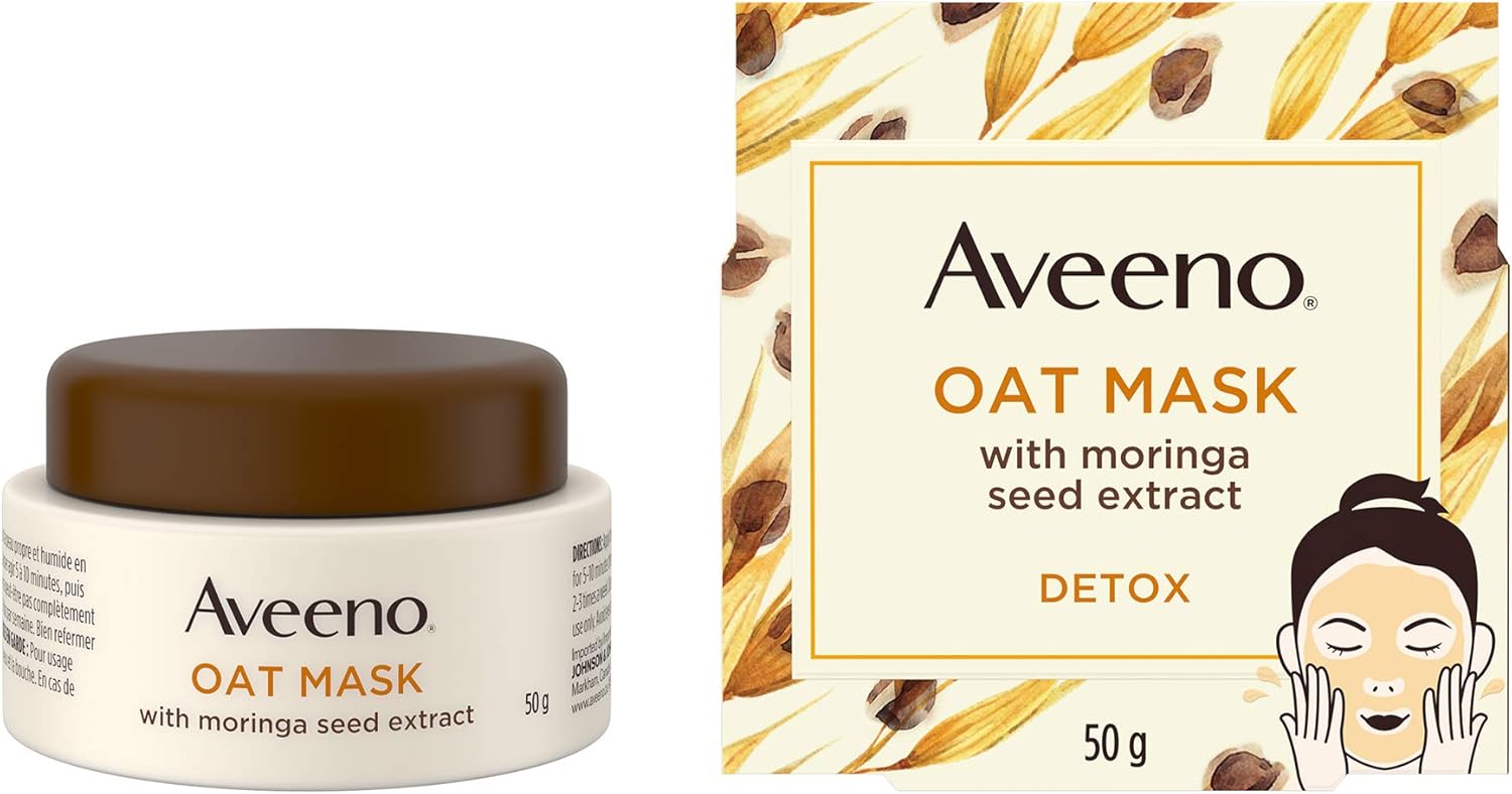 Aveeno Oat Face Mask with Moringa Seed Extract for Detox Dry Skin