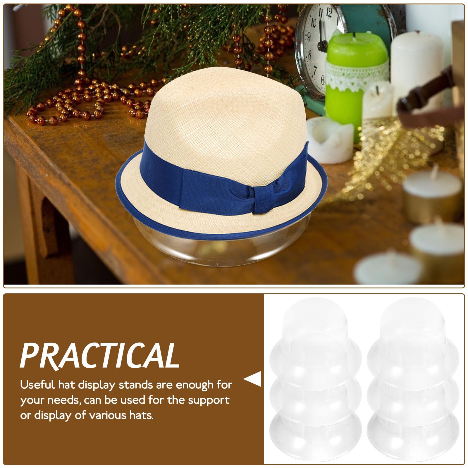 Uonlytech Soporte Almacenamiento Interior Pescador Sombreros de Plástico de de Pesca para Pvc, 10 Piezas para Exhibición y Conveniente de Gorros