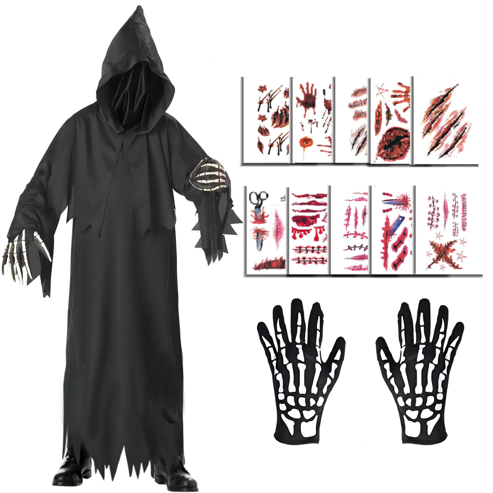 Kostüm Erwachsene Halloween Geister Gruselige Halloween Umhang Mit Kapuze  Geist Cape Outfit Geist Kostüme Halloween-Kostüm Für Herren Damen Frauen  Partner Halloween Kostüm 10 Jahre, image size:1600x1600