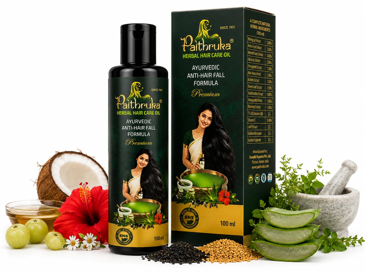 Paithruka Herbal Hair Care Oil 100 ml | | 27 Herbs | Bhringraj, Hibiscus & Aloe Vera | Supports Healthy Hair Growth | Scalp Nourishment | For All Hair Types-image-48