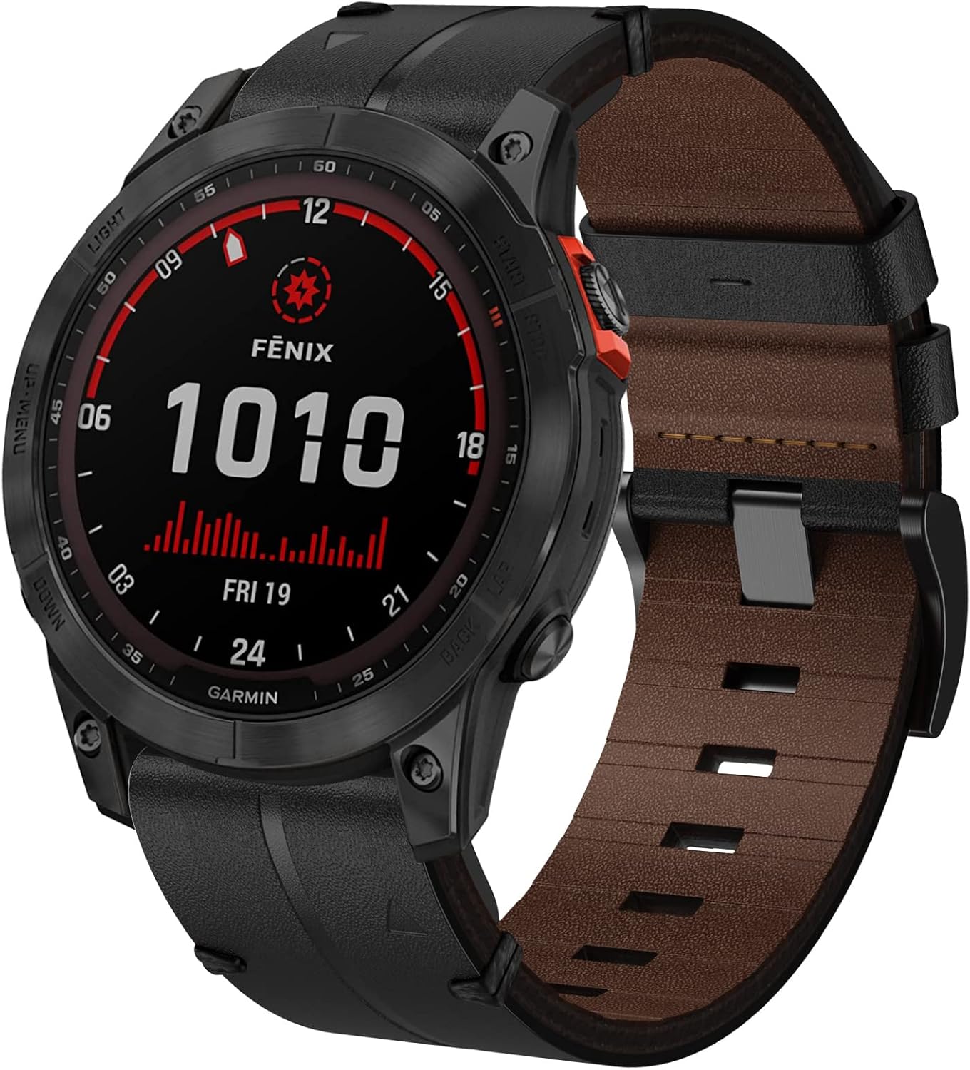 Leather Strap Garmin Fenix 7X Band, 26mm QuickFit Genuine Leather Band Replacement Strap for