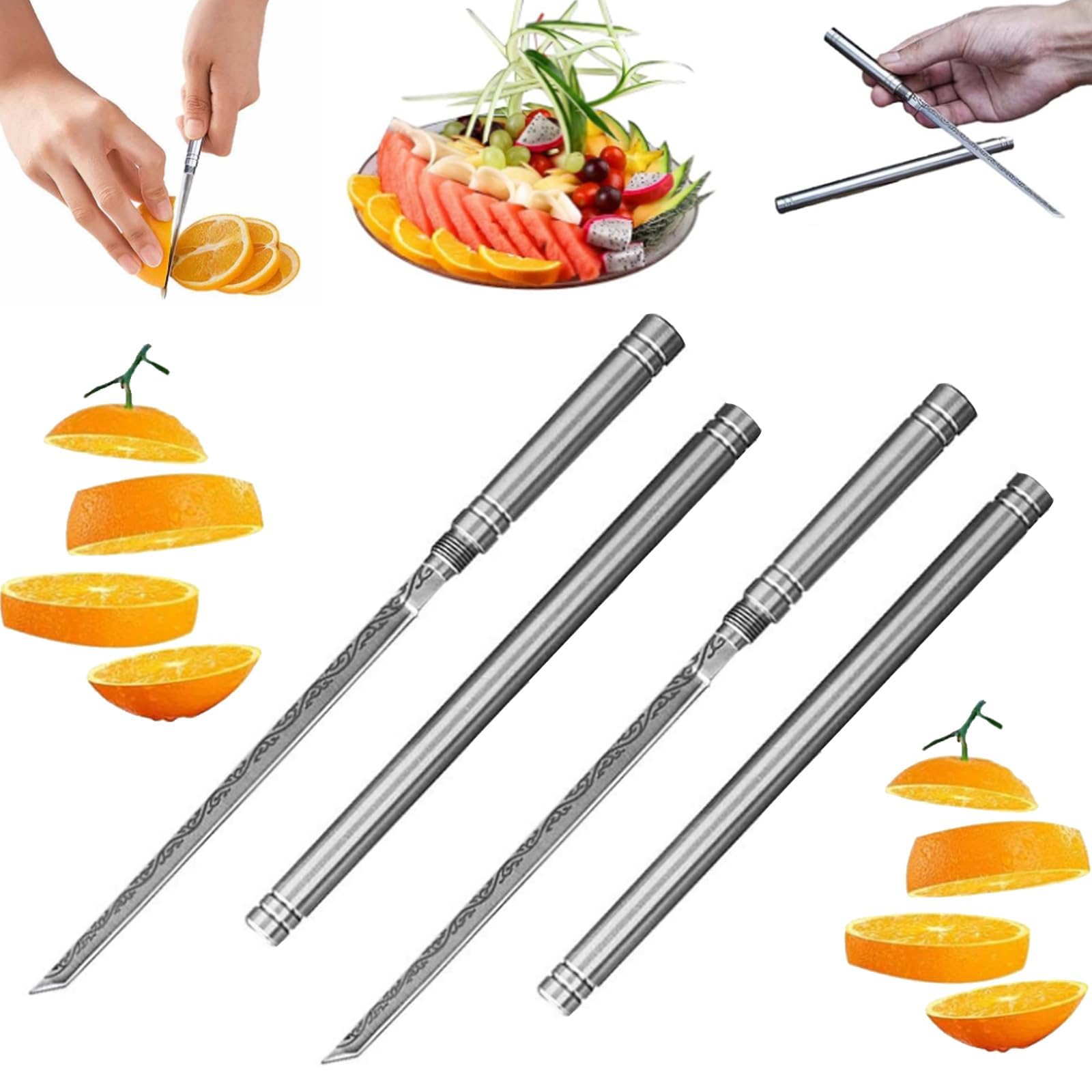 Couteau à fruits portatif polyvalent en acier inoxydable pour le camping
