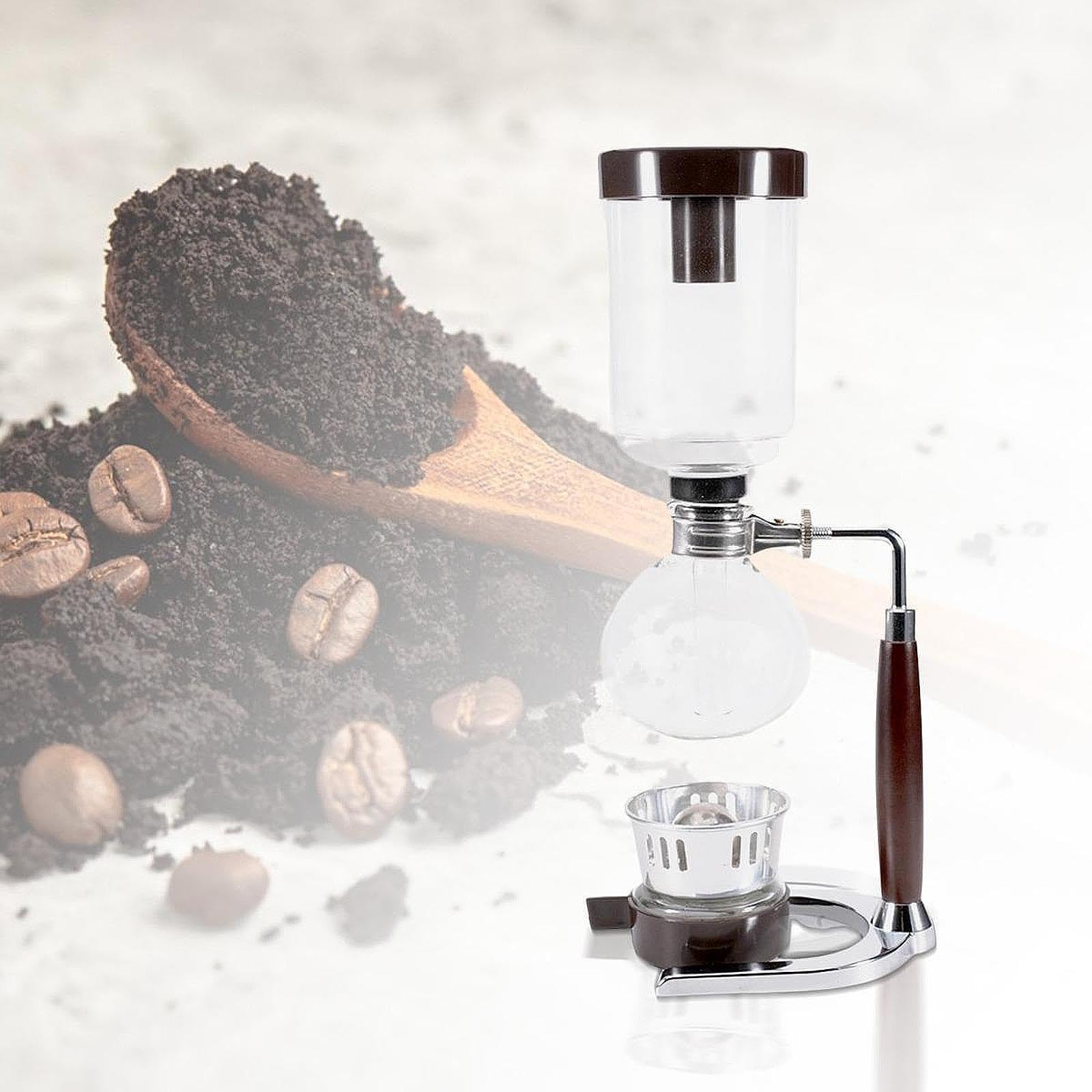 Cafetera de Sifón, Vidrio, Transparente Y Ligero Elegante Elegante Sof Vacuum para El Café Home Cafe Lovers Gift, tal como se describe, 360 Ml