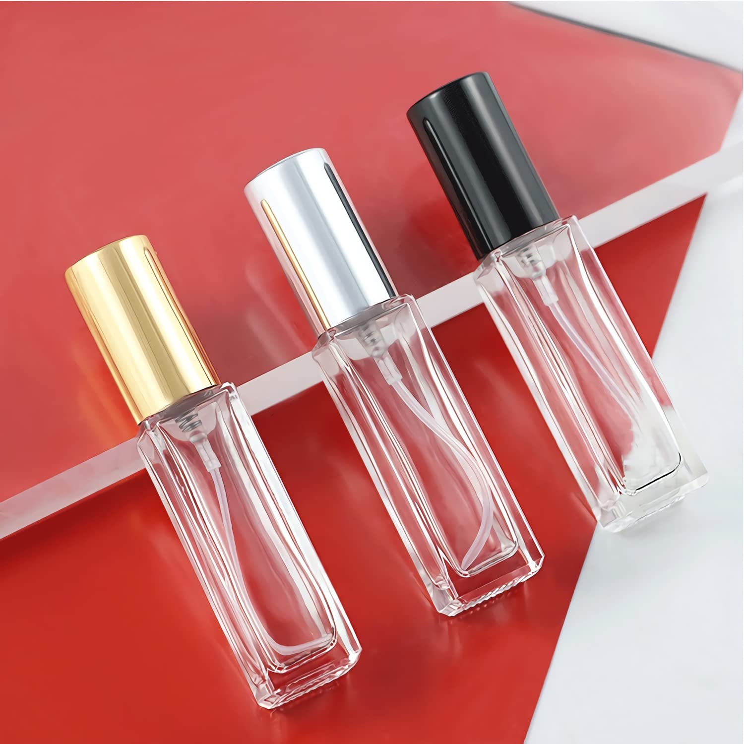 24 Stück, 30ml Transparent Mini Nachfüllbar Parfümzerstäuber Sprühflasche Mit Silber Deckeln Nachfüllbar Sprühflaschen Leer Tragbare Parfüm Sprühflasche