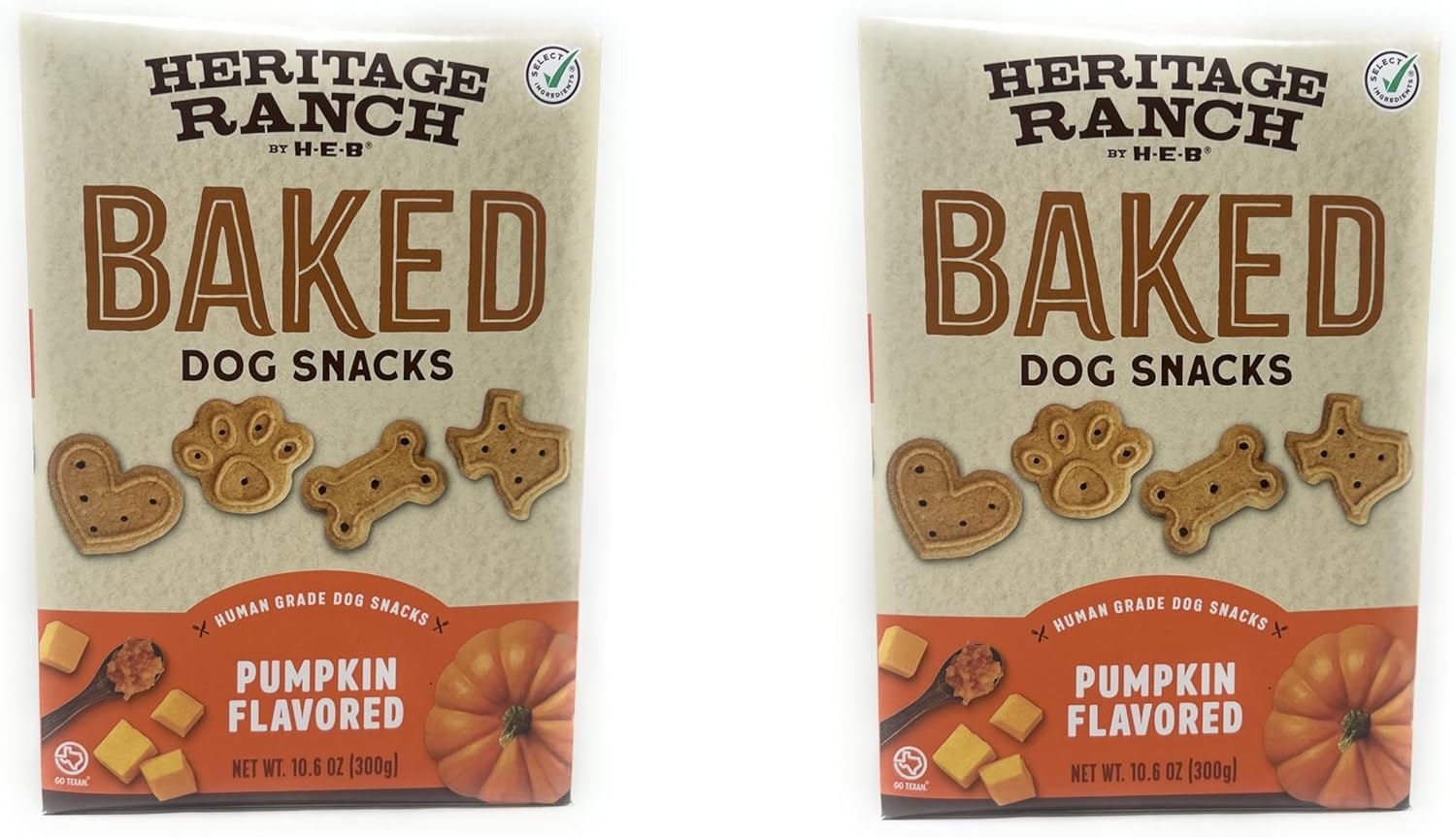 Heritage Ranch Baked Dog Snacks Treats - Pumpkin Flavored - 2 Boxes