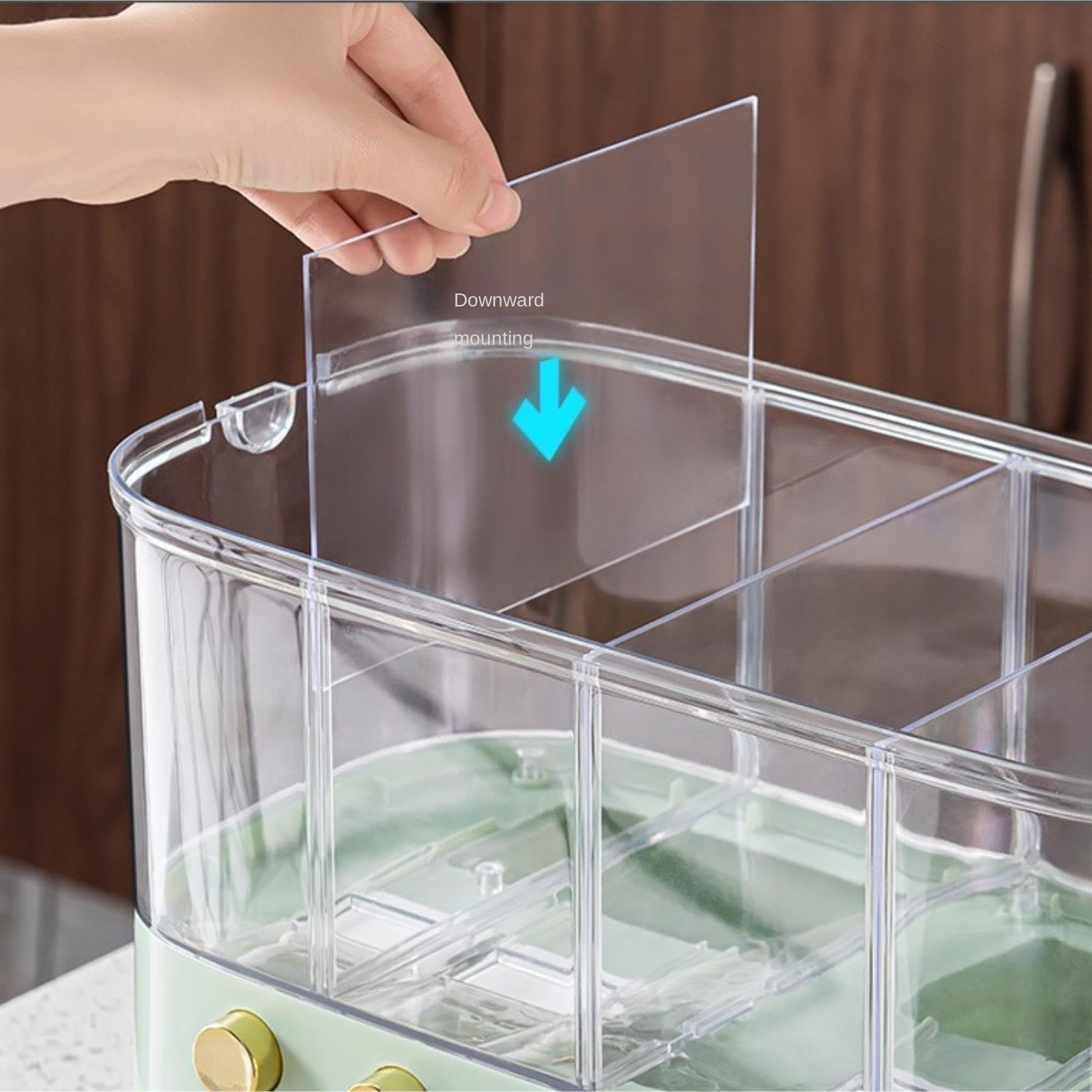 Contenedores para Cereales, dispensador Doble de Granos, contenedor Transparente para arroz con Compartimentos Individuales para almacenar arroz, judías Verdes y Rojas. Contenedor para almacenar judí