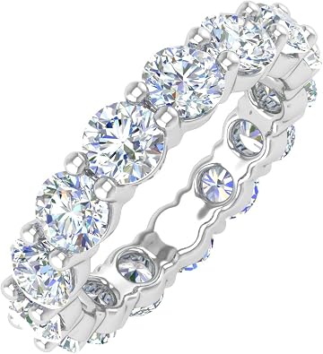 5 Carat Diamond Eternity Wedding Band Ring in 14K Gold - IGI Certified Value Collection